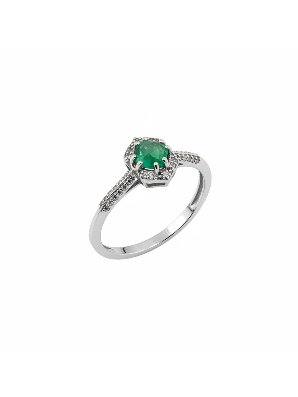 Bomb Party Silver Ring with Lab-Created Emerald and Accent Stones SZ 10